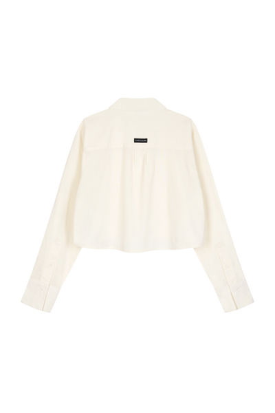 Woven Blouse Cropped Creme