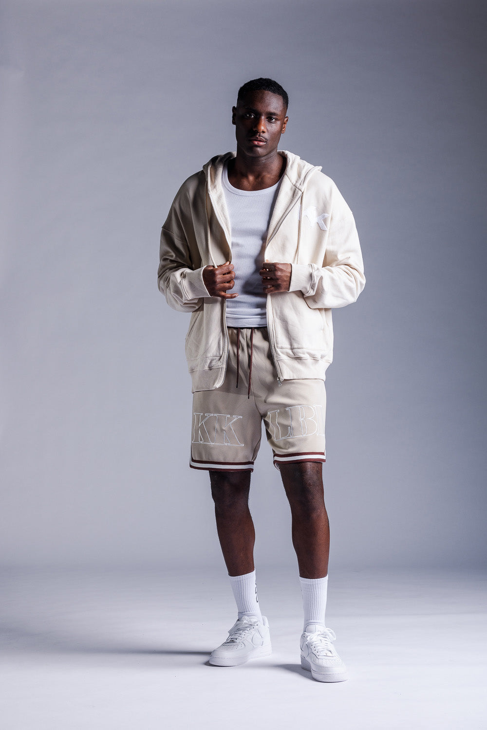 Karo Kauer Zipped Hoodie Beige