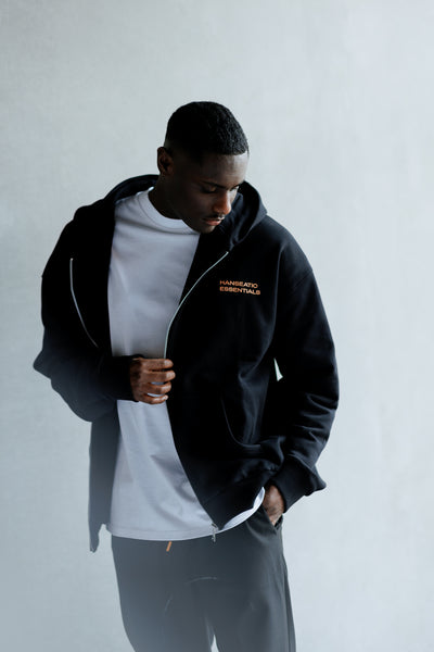 Zipped Hoodie Black 040