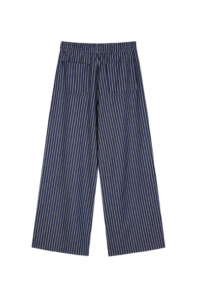 Woven Pants Striped Navy