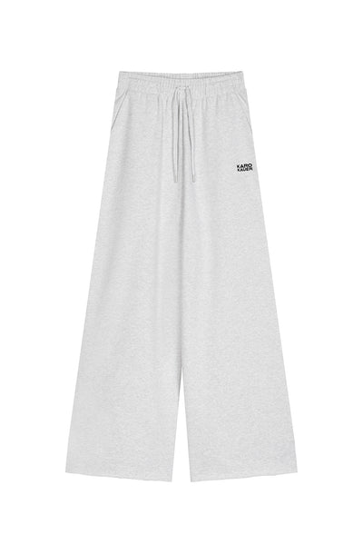 Wide Leg Jogger Pants Light Grey