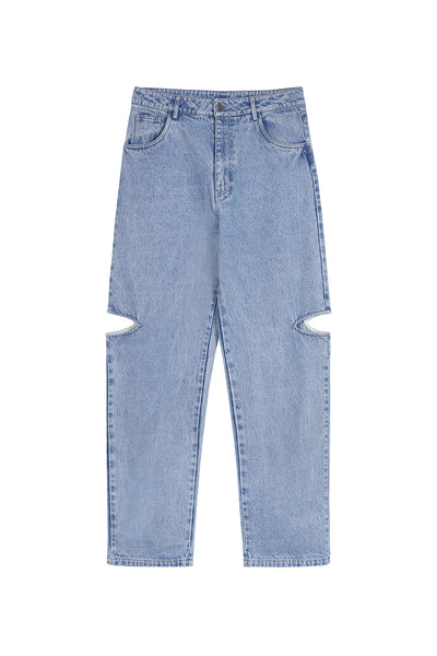 Denim Pants Blue Cut Out