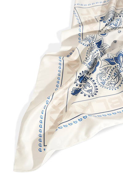 Silk Scarf Navy Sand