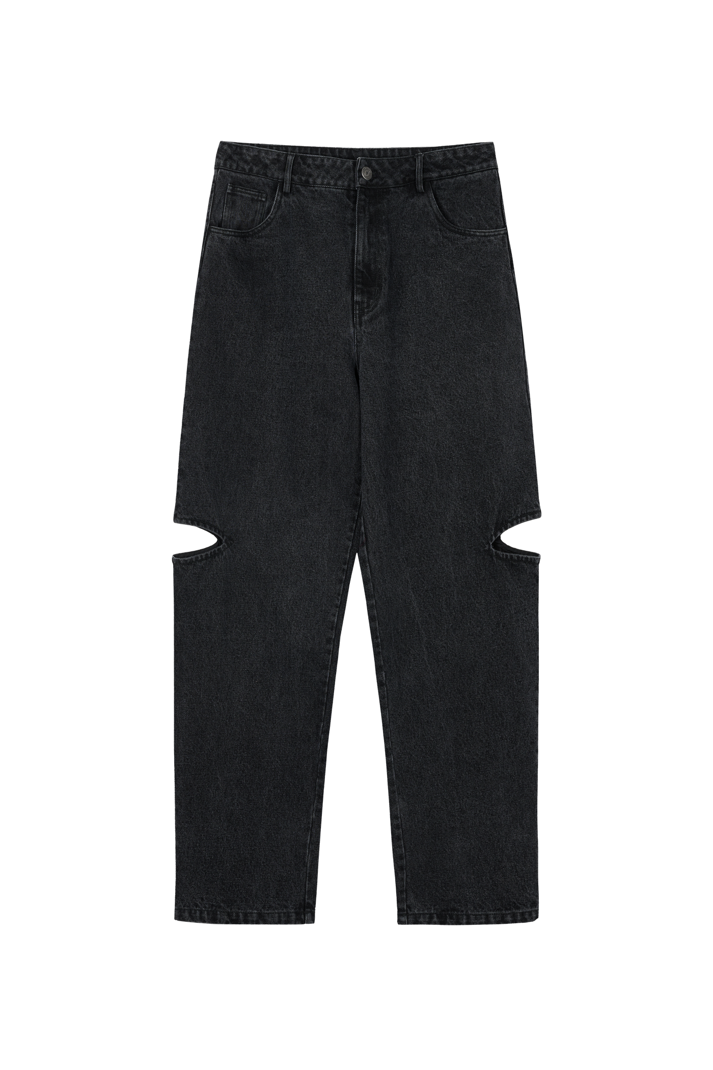Denim Pants Black Cut Out Petite