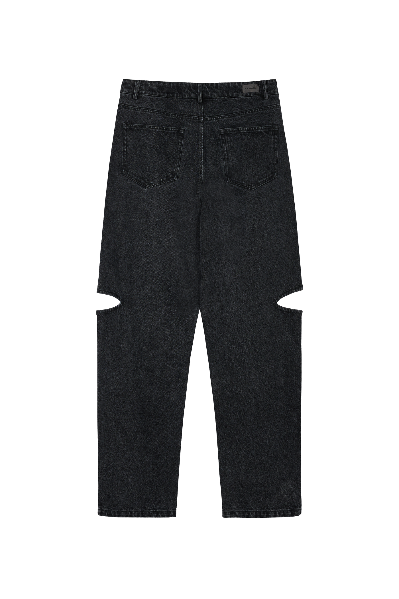 Denim Pants Black Cut Out Petite