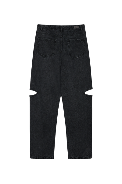 Denim Pants Black Cut Out Petite