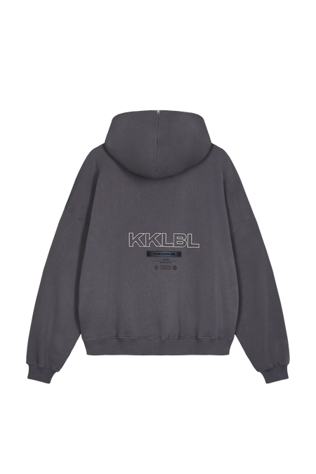 Rückansicht Basic Hoodie Dark Grey