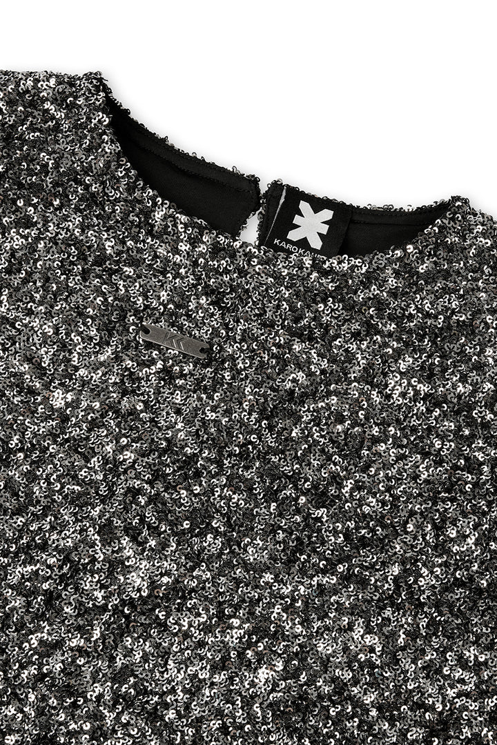 Longsleeve Sequins Silver - Karo Kauer Label