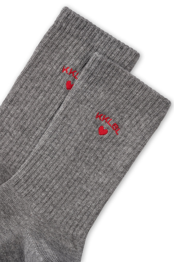 Socks Heart Grey - Karo Kauer Label