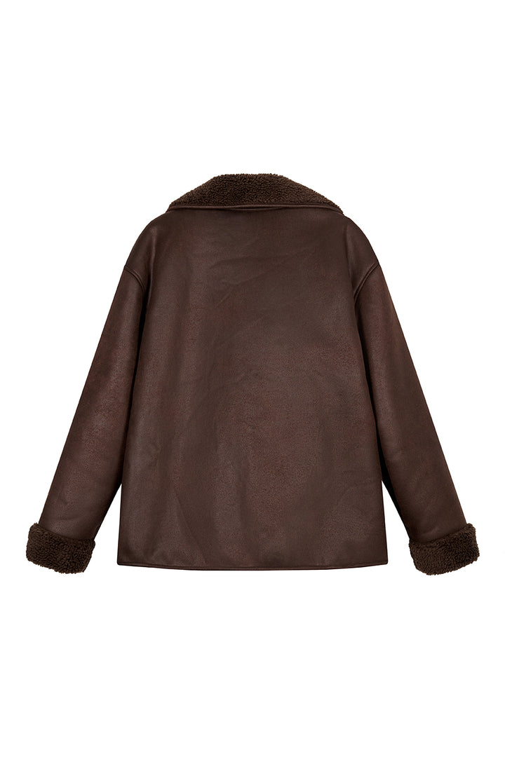 Faux Leather Jacket Brown - Karo Kauer Label