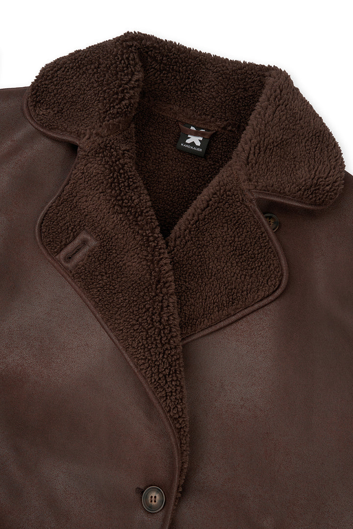 Faux Leather Jacket Brown - Karo Kauer Label