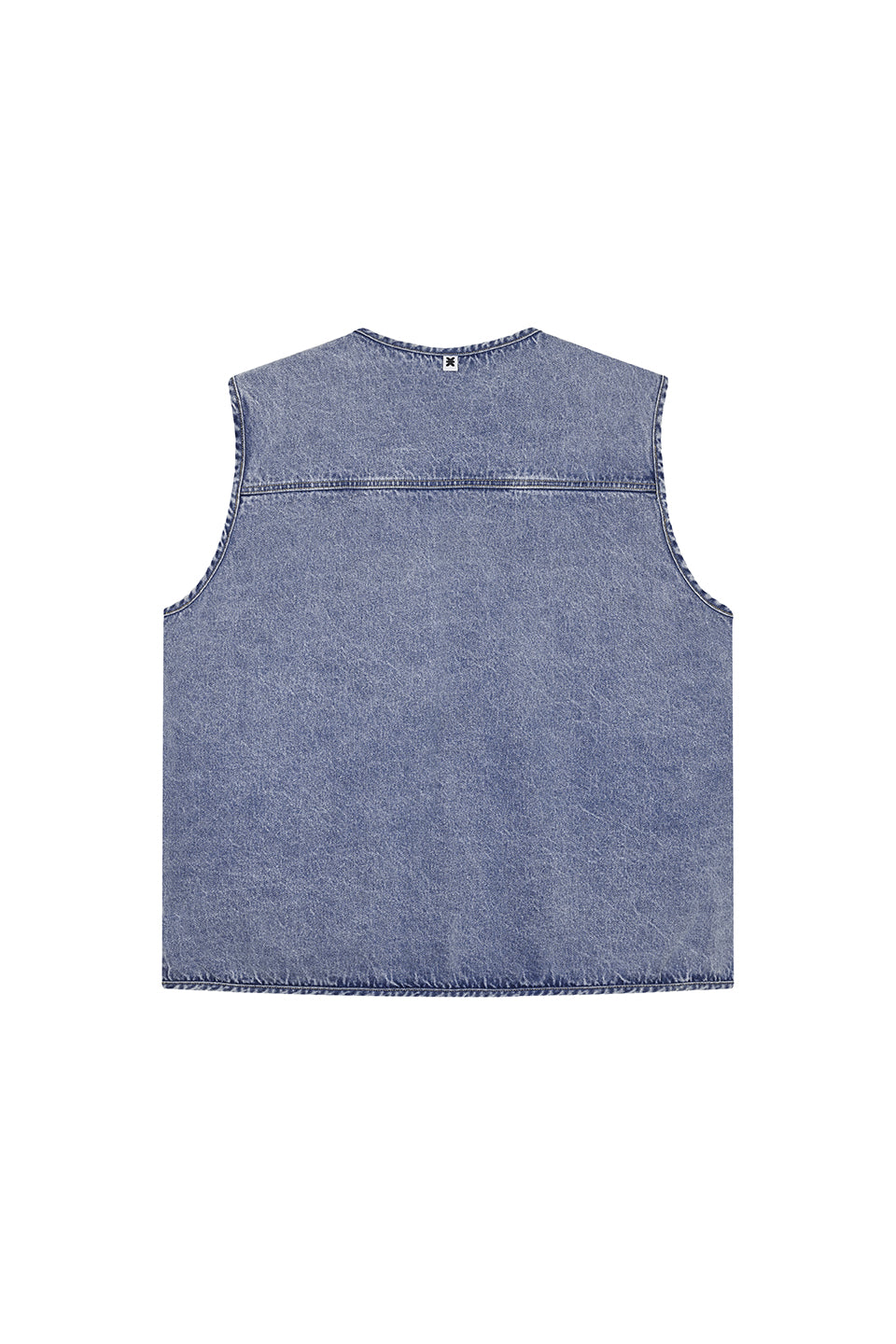 Denim Zipper Vest Blue