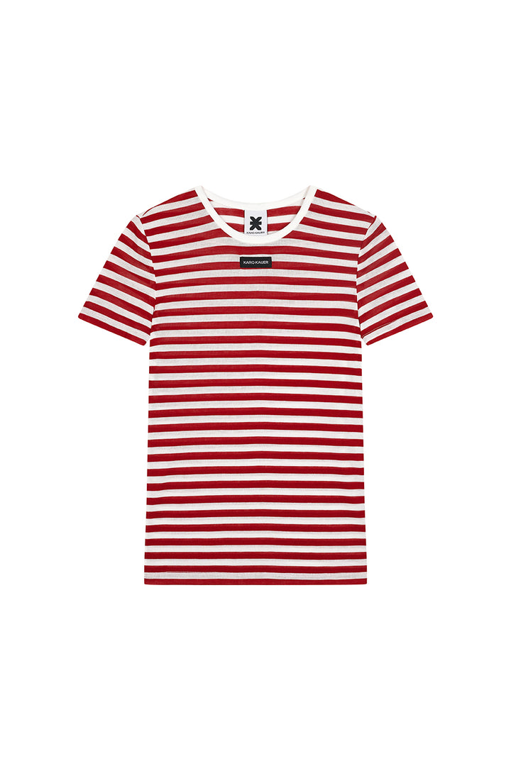 T-Shirt Striped Wine Red - Karo Kauer Label