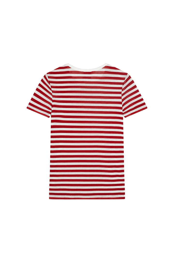 T-Shirt Striped Wine Red - Karo Kauer Label