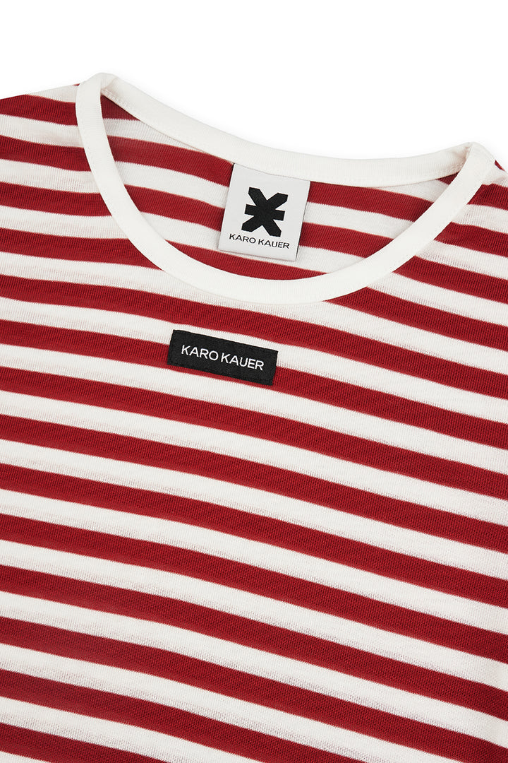 T-Shirt Striped Wine Red - Karo Kauer Label
