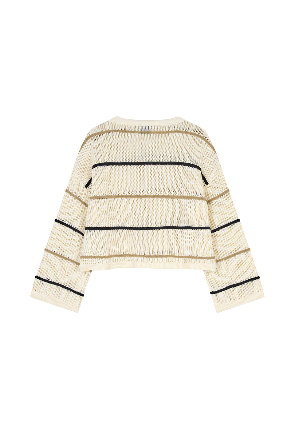 Knit Sweater Striped Beige