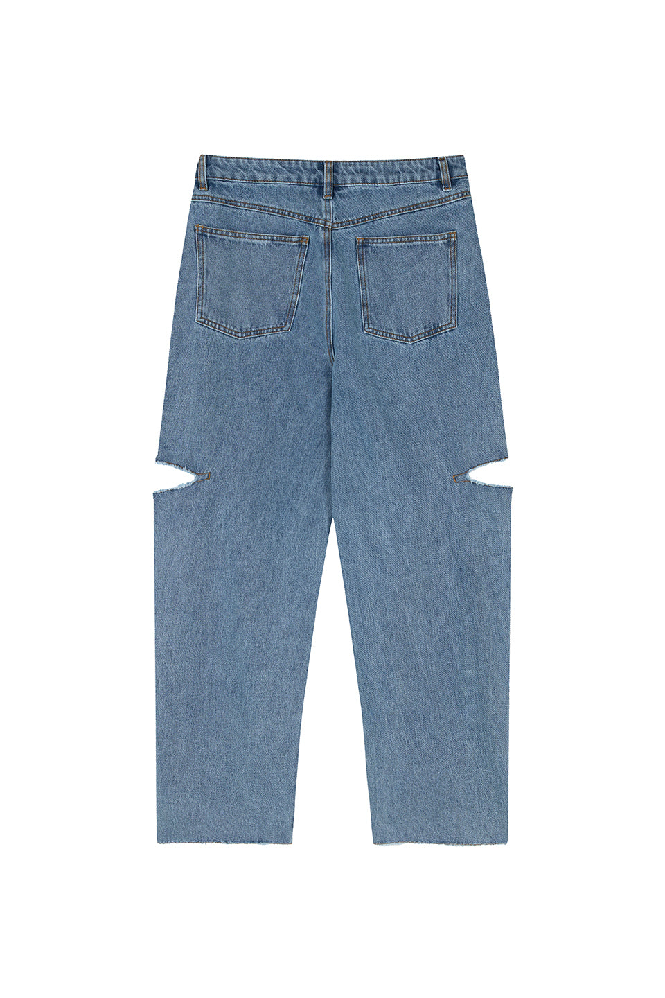 Denim Pants Cut Out Distressed