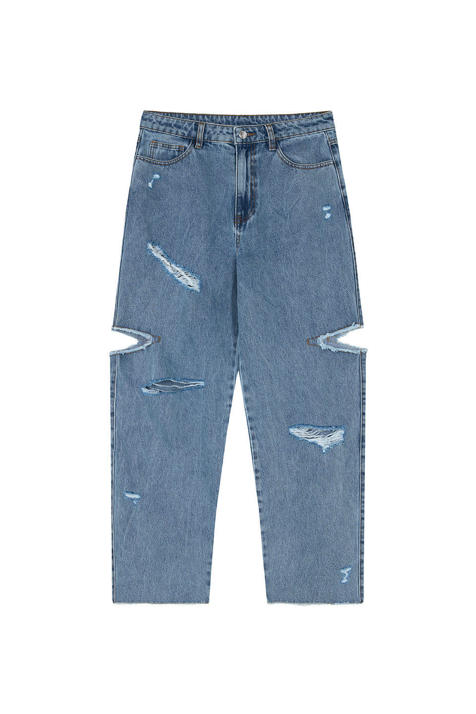 Denim Pants Cut Out Distressed