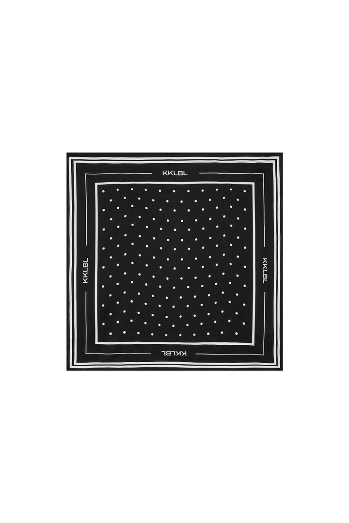 Satin Scarf Dots Black