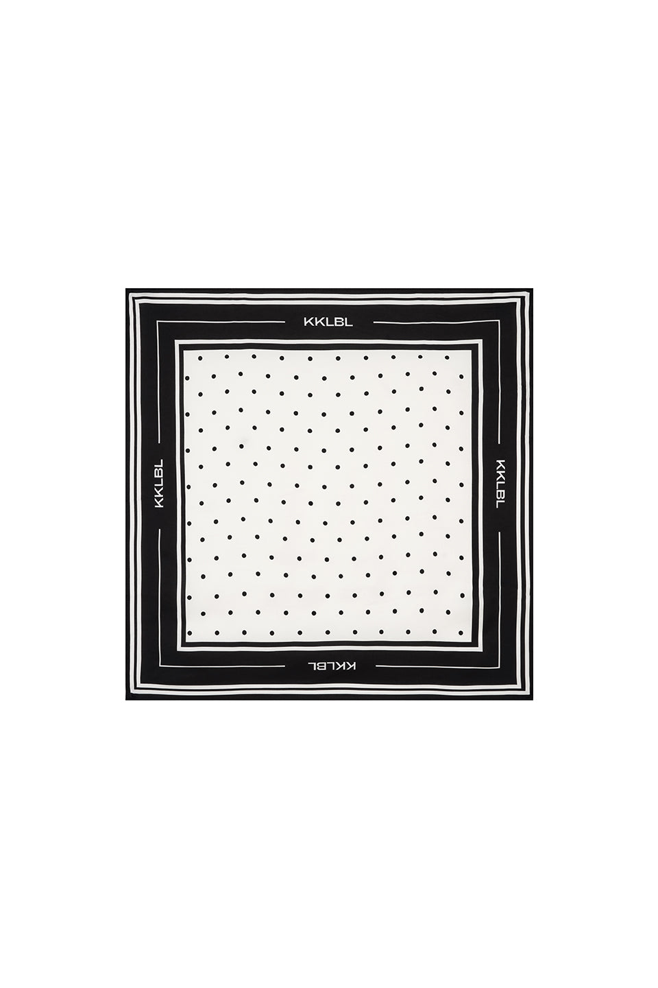 Satin Scarf Dots Offwhite