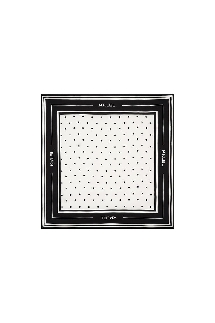 Satin Scarf Dots Offwhite