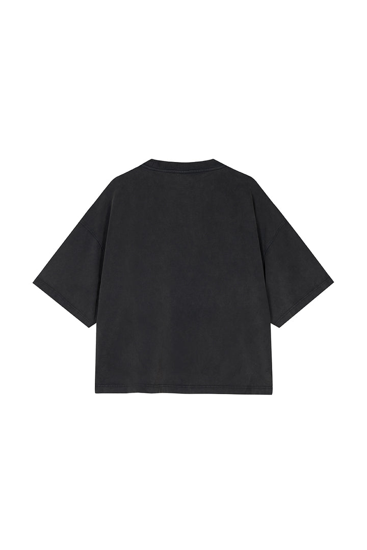 T-Shirt Cropped Washed Black