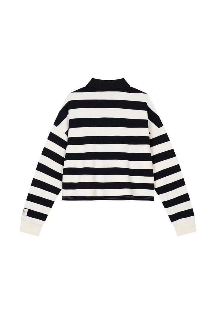 Poloshirt Cropped Striped