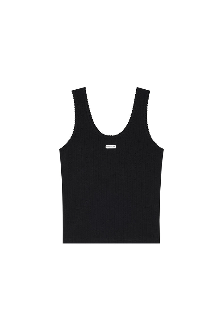 Ajour Top Black