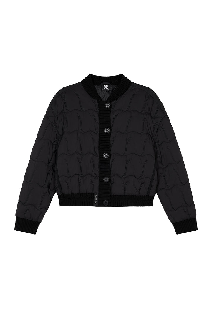 Puffer Bomber Jacket Black