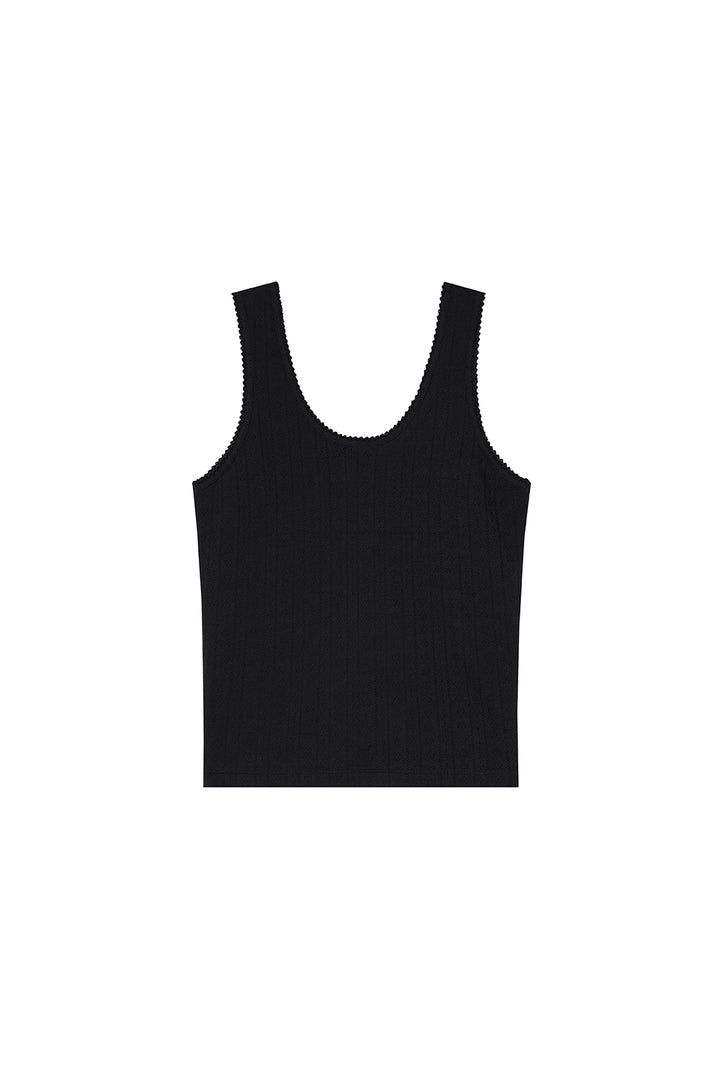 Ajour Top Black