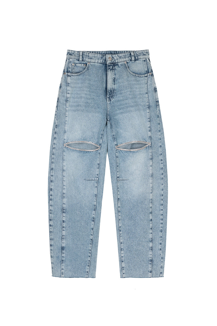 Denim Pants Cut Out Sparkle