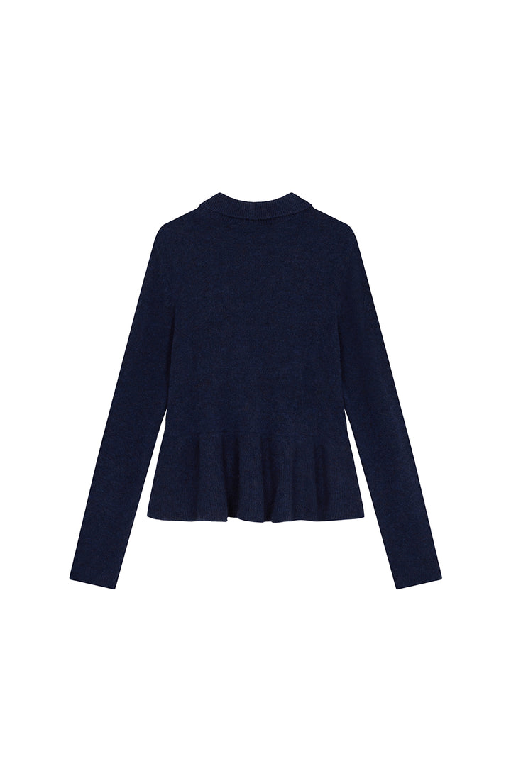Knit Peplum Sweater Royal Blue