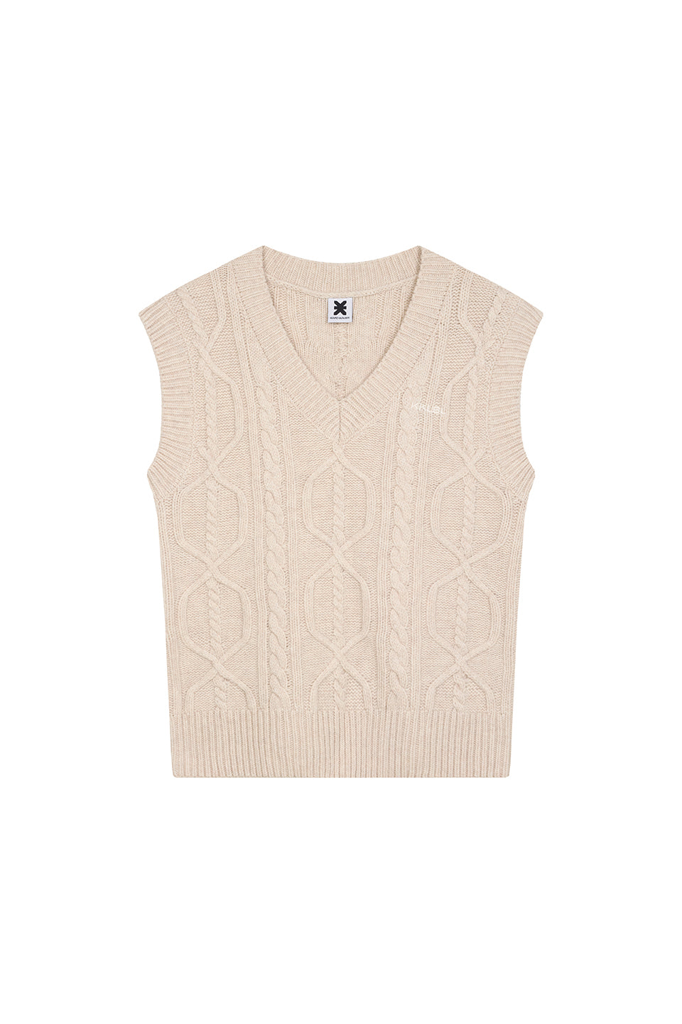 Knit Vest Beige Melange