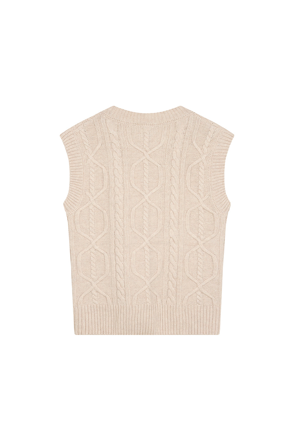 Knit Vest Beige Melange