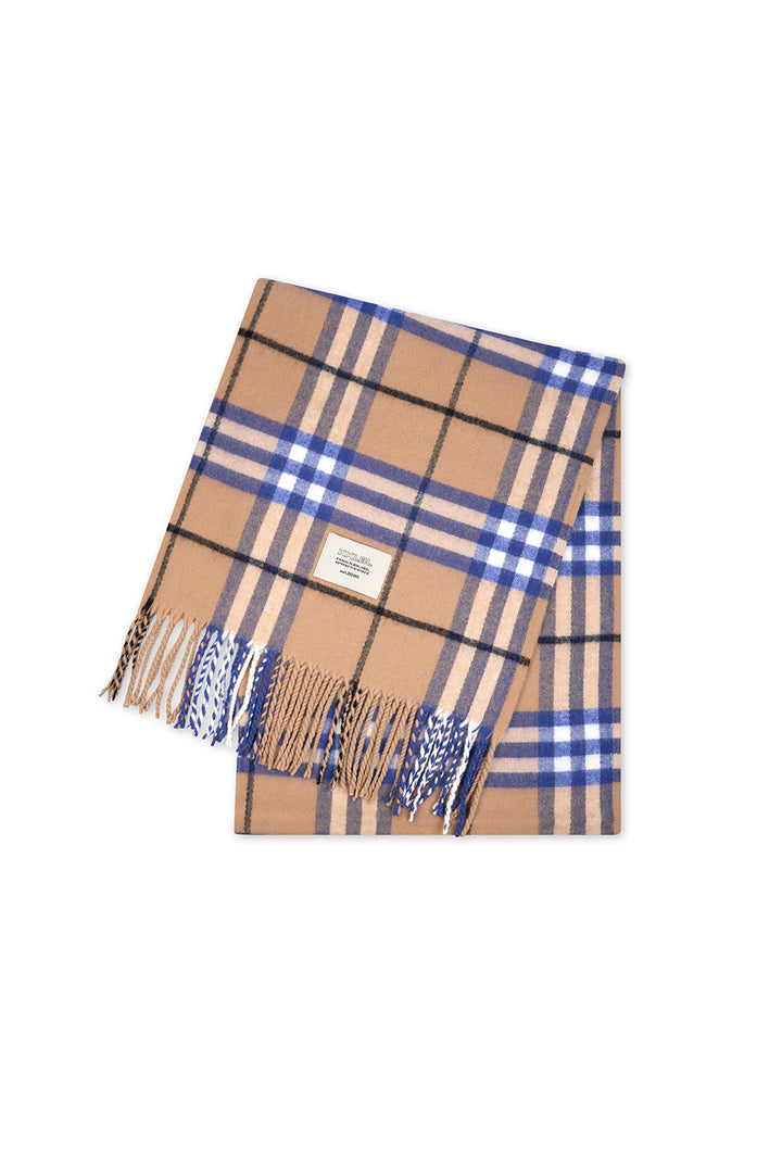 Scarf Checked Royal Blue