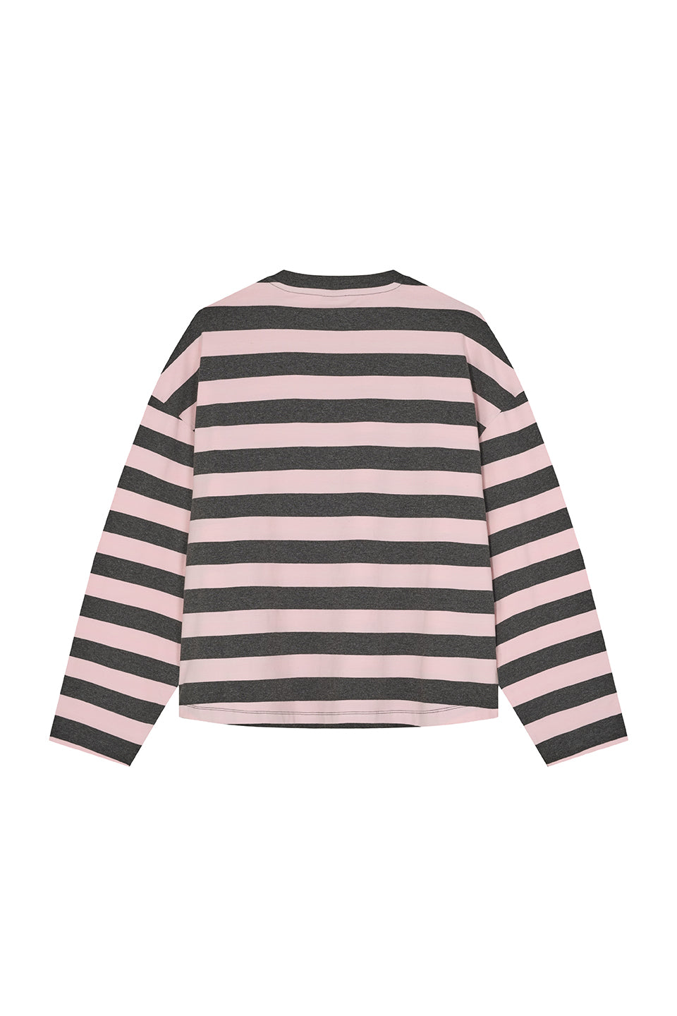 Pyjama Set Striped, Freisteller Rückenansicht, Longsleeve mit überschnittenen Schultern im lässigen Schnitt
