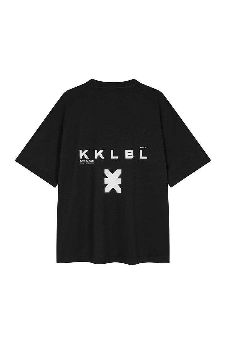 Core T-Shirt Logo Black, Freisteller Rückenansicht, KKLBL- und Logo-Rückenprint auf dem Oversized T-Shirt