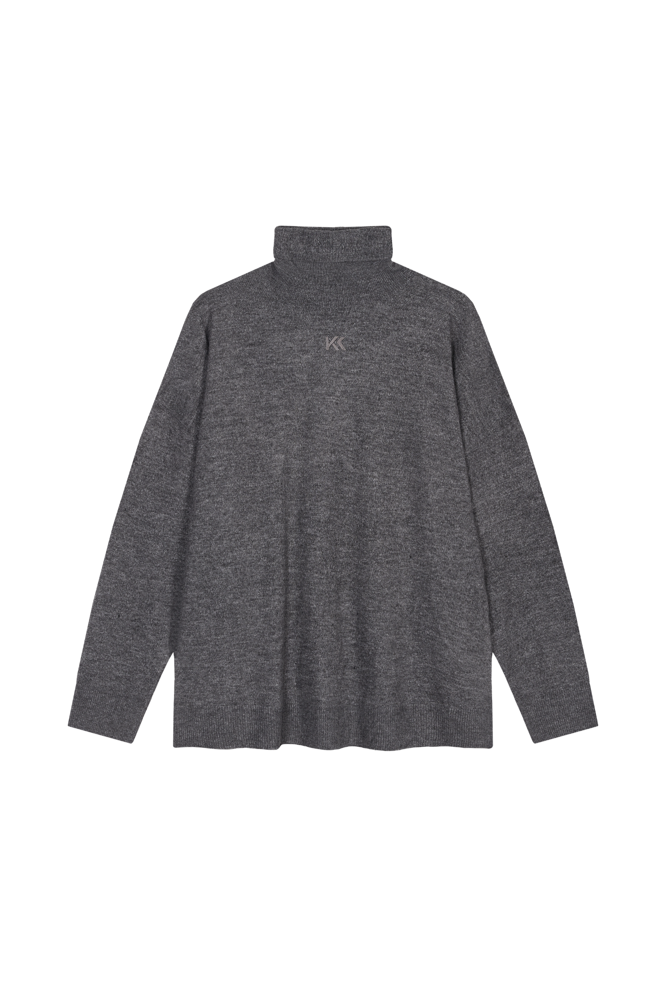 Turtleneck Knit Pullover Dark Grey