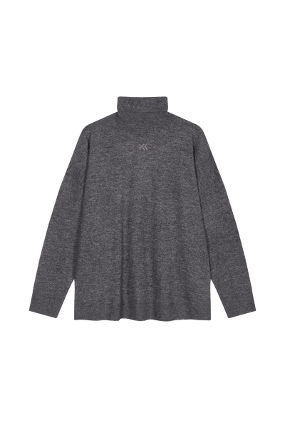 Turtleneck Knit Pullover Dark Grey