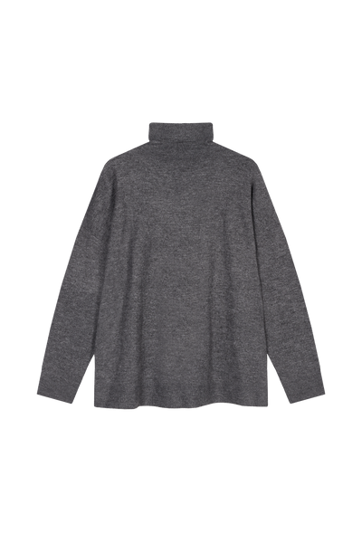 Turtleneck Knit Pullover Dark Grey