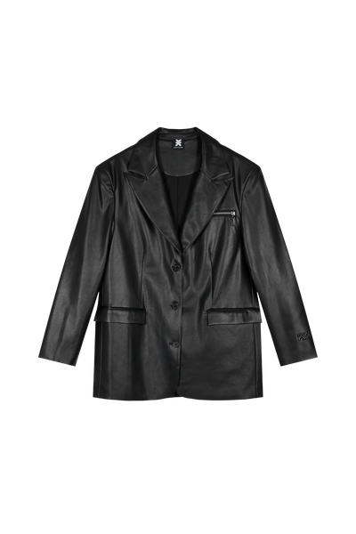 Leather Blazer Black