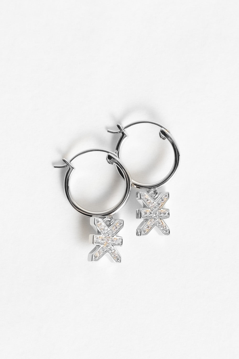 Logo Hoops Sparkle Silver