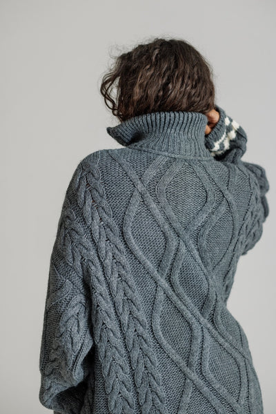 Knit Zipped Sweater Grey