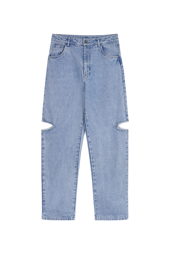 Vorderansicht Denim Pants Blue Cut Out Petite