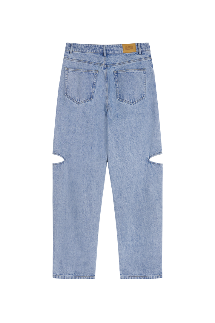 Rückansicht Denim Pants Blue Cut Out Petite