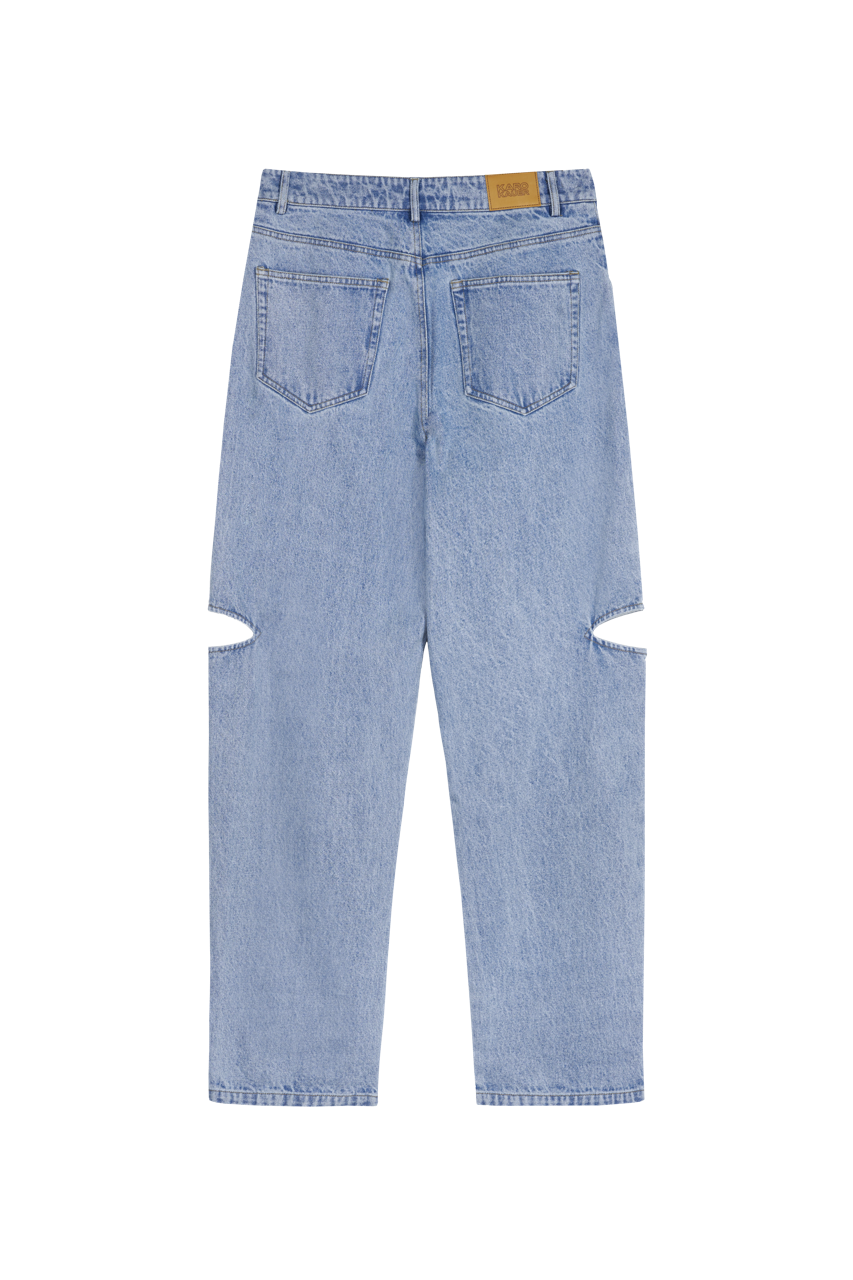 PRE-ORDER: Denim Pants Blue Cut Out Petite
