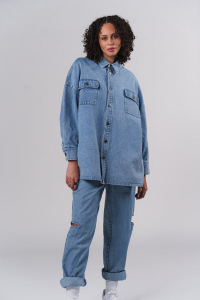 Denim Pants Blue Cut Out