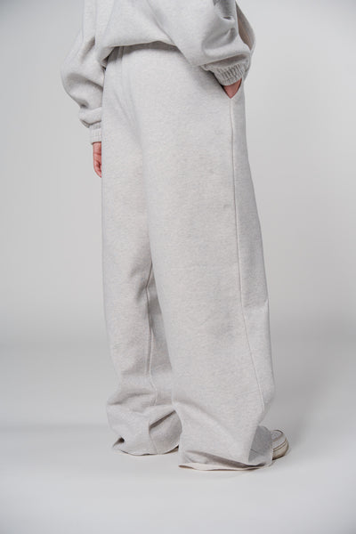 Wide Leg Jogger Pants Light Grey