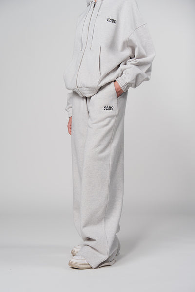 Wide Leg Jogger Pants Light Grey