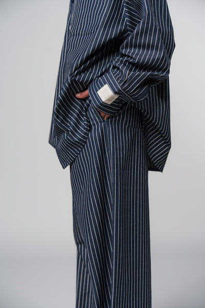 Woven Pants Striped Navy